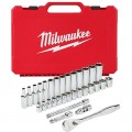 Milwaukee 48-22-9508 Ratchet &amp; Socket Set, 3/8" drive, 32-piece, metric-