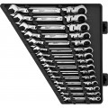 Milwaukee 48-22-9513 Ratcheting Combination Wrench Set, Metric, Flex Head, 15-pack-