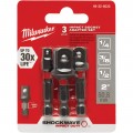 Milwaukee 48-32-5033 Impact Driver Socket Adapter Set, 3-piece, 1/4", 3/8", 1/2"-