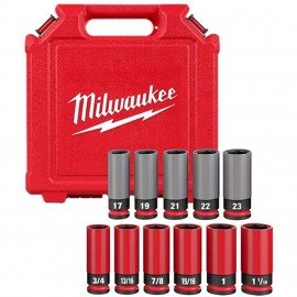 Milwaukee 49-66-7833 Lug Nut Wheel Socket Set, 1/2" drive, 11-Piece-