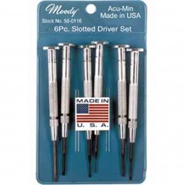 Moody Tools 58-0116 Slotted Driver Set, 6-piece, steel handles-