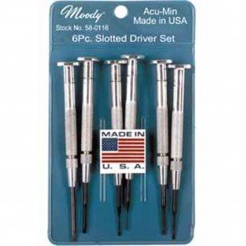 Moody Tools 58-0116 Slotted Driver Set, 6-piece, steel handles-