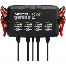 NOCO GENIUS2X4 Battery Charger, Maintainer, and Desulfator, 4-bank, 8 A-