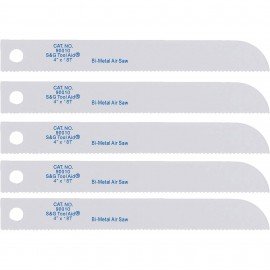 S &amp; G Tool Aid 90010 Reciprocating Air Saw Blades, 4", 18 TPI, 5-pack-