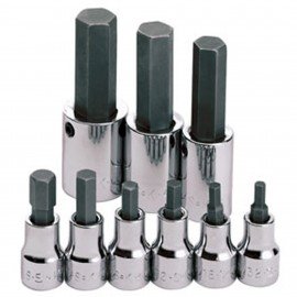 SK Tools 19733 Hex Bit Socket Set, 3/8" and 1/2" Drive, 9-pack, 5/32" to 5/8"-