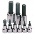 SK Tools 19733 Hex Bit Socket Set, 3/8" and 1/2" Drive, 9-pack, 5/32" to 5/8"-