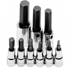SK Tools 19734 Metric Hex Bit Socket Set, 4 to 17 mm, 9-pack-