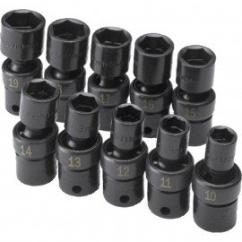 SK Tools 33351 Impact Socket Set, 3/8" Drive, Metric, 10-pack-