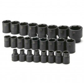 SK Tools 4037 Impact Socket Set, 1/2" drive, 25-pack-