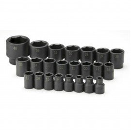 SK Tools 4038 Impact Socket Set, 1/2" drive, 23-pack, metric-