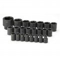 SK Tools 4038 Impact Socket Set, 1/2" drive, 23-pack, metric-