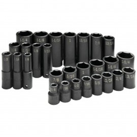 SK Tools 4051 Impact Socket Set, 1/2" Drive, 28-pack-