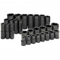 SK Tools 4051 Impact Socket Set, 1/2" Drive, 28-pack-