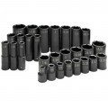 SK Tools 4051 Impact Socket Set, 1/2" Drive, 28-pack-