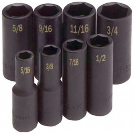 SK Tools 4078 Socket Set, Impact, 8-pack-