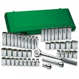 SK Tools 4147 Socket Set, 1/2" drive, 12-point, 47-pack-