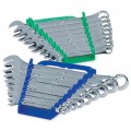 SK Tools 87018 Combination Wrench Set, 18-pack, 12-point, fractional and metric-