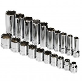 SK Tools 89040 6-Point Fractional Socket Set, 20-pack, 3/8" drive-