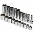 SK Tools 89040 6-Point Fractional Socket Set, 20-pack, 3/8" drive-