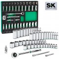 SK Tools SK01455-216P 6-Point Socket Set, 3/8" Drive, 51-pack-