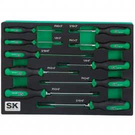 SK Tools SK01460 Combination Screwdriver Set, 10-pack, magnetic-