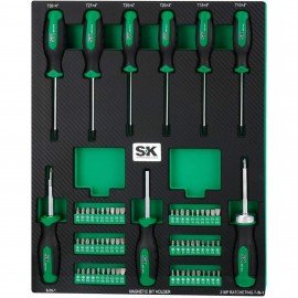 SK Tools SK01461 Screwdriver Set with magnetic bit holder, 69-pack-
