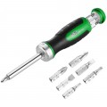 SK Tools SK02017 Reversible Ratcheting Screwdriver, 7-in-1, cushion grip-