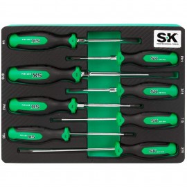 SK Tools SK02044-EVA Combination Screwdriver Set, 8-pack, magnetic-