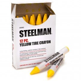 Steelman 62 Tire Marking Crayons, Yellow-