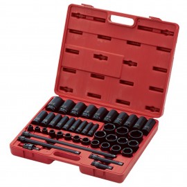 Sunex 2568 Impact Socket Set, 1/2" Drive, SAE, 43-pack-