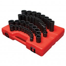 Sunex 2698 12-Point Standard/Deep Fractional Set, 1/2" drive, 39-pack-