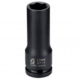 Sunex 2714 Wheel Lug Impact Socket, 1/2" drive, 17 mm, for Mercedes Benz-