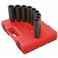 Sunex 2851 Deep Extra Long Metric Set, 1/2" drive, 12-pack-