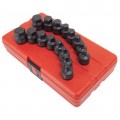 Sunex 3646 Impact Hex Driver Set, 16-pack, 3/8" drive stubby-