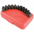 Sunex 3841 Pipe Plug Socket, 3/8" drive, 11-pack-