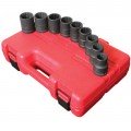 Sunex 4687 Socket Set, 3/4" Drive, 12-Point SAE, 9-pack-