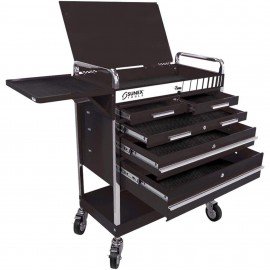 Sunex 8045BK Service Cart with flip top lid, 5-drawer-