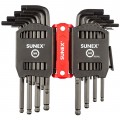 Sunex 98526BL Ball End Long Arm Hex Key Set, 26-pack, SAE and Metric-