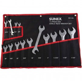 Sunex 9914A Angle Head Wrench Set, 14-pack, SAE-
