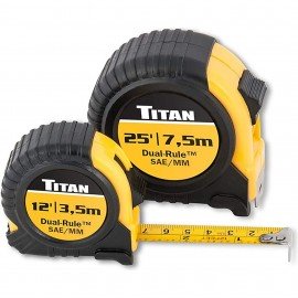 Titan 10903 Tape Measure Set, 12' and 25', metric/standard-