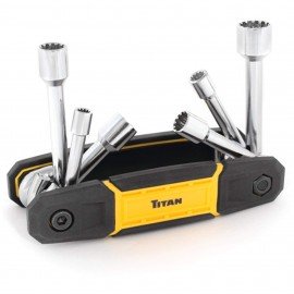 Titan 15219 Folding Nut Driver, 6-piece, SAE/Metric-