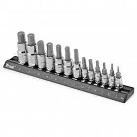 Titan 16123 Hex Bit Socket Set, SAE, 13-piece-