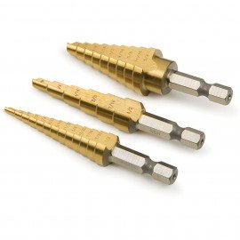 Titan 16503 Step Drill Bit Set, 3-piece, 1/8 to 3/4&amp;quot;-