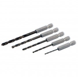 Titan 16505 Hex Shank Drill Bit Set, Cobalt Steel, 5-piece-