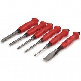 Titan 17106 Punch and Chisel Set, 6-piece, cushion grip handles-
