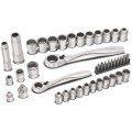 Titan 17441 Pass-Through Ratchet and Socket Set, 41-piece, 1/4&amp;quot; and 3/8&amp;quot; drive-