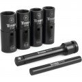 Titan 21126 Half-Size Flip Lug Nut Socket Set, 1/2&amp;quot; drive, 6-piece-