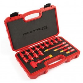 Titan 66100 VDE Insulated Socket Set, 1/4" drive metric, 18-pack-