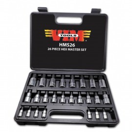 VIM Tools HMS26 Hex Drive Set, 26-piece, SAE/Metric-