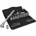 Wera 05004081001 Zyklop Metal Ratchet with Switch Lever Set, 1/2&amp;quot; drive, 29-piece-
